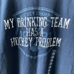 Old Navy Hockey Champs Navy Blue Tee Men’s Size Medium New With Tags